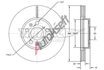 TOMEX Brakes Brzdov kotou - 280 mm TMX TX 72-73, TX 72-73