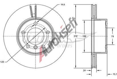 TOMEX Brakes Brzdov kotou - 312 mm TMX TX 72-78, TX 72-78
