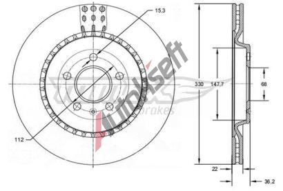 TOMEX Brakes Brzdov kotou - 330 mm TMX TX 72-79, TX 72-79