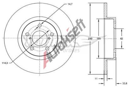 TOMEX Brakes Brzdov kotou - 290 mm TMX TX 72-86, TX 72-86