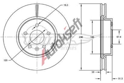 TOMEX Brakes Brzdov kotou - 296 mm TMX TX 72-88, TX 72-88