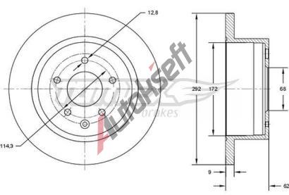 TOMEX Brakes Brzdov kotou - 292 mm TMX TX 72-89, TX 72-89