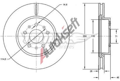 TOMEX Brakes Brzdov kotou - 304 mm TMX TX 72-93, TX 72-93
