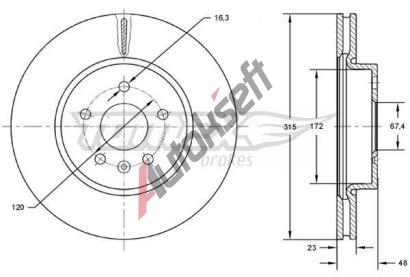 TOMEX Brakes Brzdov kotou - 315 mm TMX TX 72-97, TX 72-97