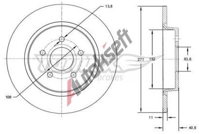 TOMEX Brakes Brzdov kotou - 271 mm TMX TX 72-98, TX 72-98
