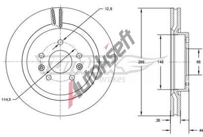 TOMEX Brakes Brzdov kotou - 296 mm TMX TX 72-99, TX 72-99