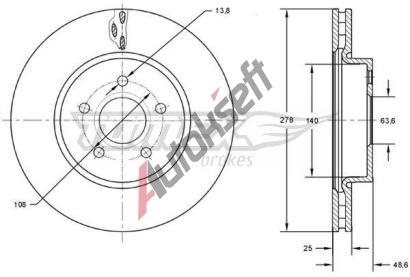 TOMEX Brakes Brzdov kotou - 278 mm TMX TX 73-02, TX 73-02
