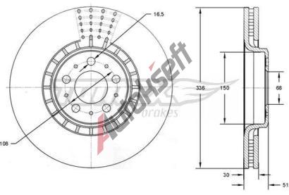 TOMEX Brakes Brzdov kotou - 336 mm TMX TX 73-09, TX 73-09