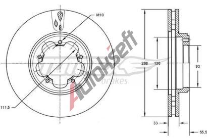TOMEX Brakes Brzdov kotou - 288 mm TMX TX 73-11, TX 73-11