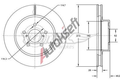 TOMEX Brakes Brzdový kotouč - 273 mm TMX TX 73-12, TX 73-12 TOMEX Brakes Brzdový kotouč - 273 mm TMX TX 73-12, TX 73-12