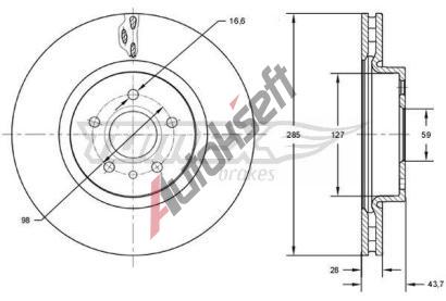TOMEX Brakes Brzdov kotou - 285 mm TMX TX 73-13, TX 73-13