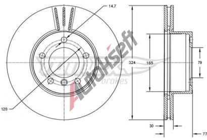 TOMEX Brakes Brzdov kotou - 324 mm TMX TX 73-15, TX 73-15