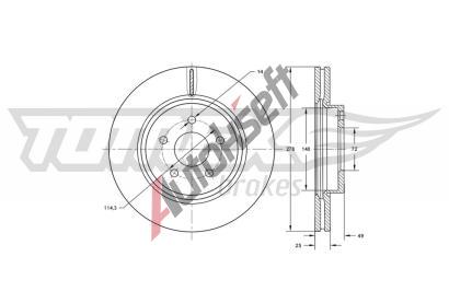 TOMEX Brakes Brzdov kotou - 278 mm TMX TX 73-18, TX 73-18