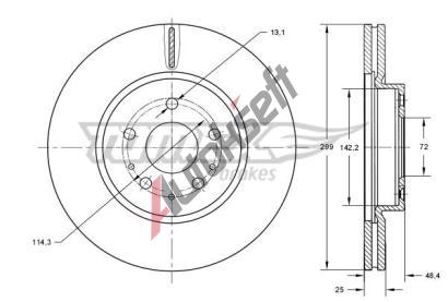 TOMEX Brakes Brzdov kotou - 299 mm TMX TX 73-22, TX 73-22