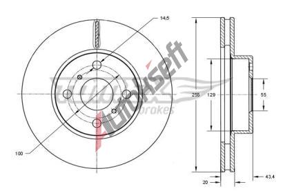 TOMEX Brakes Brzdov kotou - 255 mm TMX TX 73-26, TX 73-26