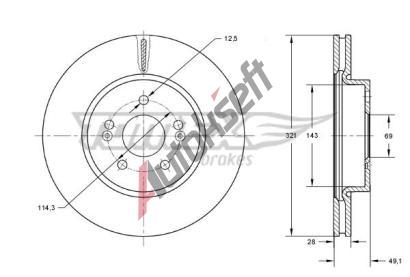 TOMEX Brakes Brzdov kotou - 321 mm TMX TX 73-32, TX 73-32