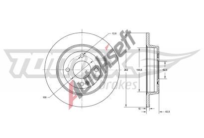 TOMEX Brakes Brzdov kotou - 262 mm TMX TX 73-35, TX 73-35