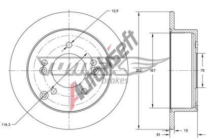 TOMEX Brakes Brzdov kotou - 262 mm TMX TX 73-36, TX 73-36