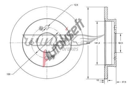 TOMEX Brakes Brzdov kotou - 234 mm TMX TX 73-37, TX 73-37
