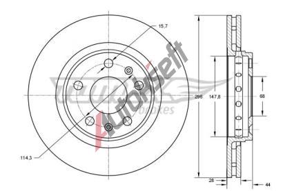 TOMEX Brakes Brzdov kotou - 296 mm TMX TX 73-45, TX 73-45