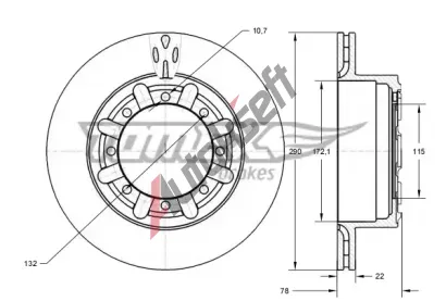 TOMEX Brakes Brzdov kotou - 290 mm TMX TX 73-49, TX 73-49
