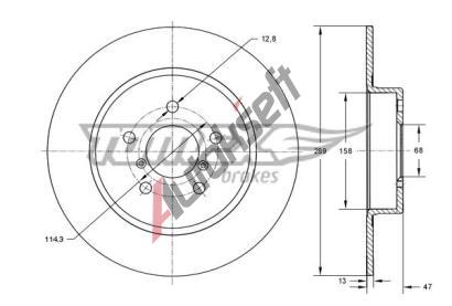 TOMEX Brakes Brzdov kotou - 289 mm TMX TX 73-54, TX 73-54