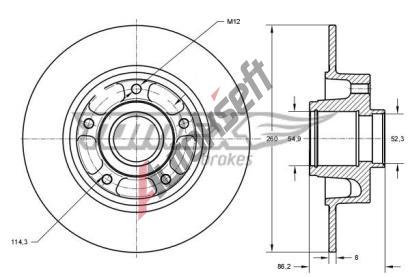 TOMEX Brakes Brzdov kotou s loiskem - 260 mm TMX TX 73-561, TX 73-561
