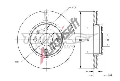TOMEX Brakes Brzdov kotou - 302 mm TMX TX 73-62, TX 73-62