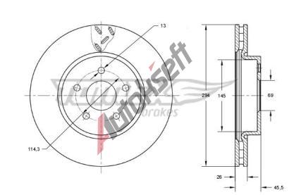 TOMEX Brakes Brzdov kotou - 294 mm TMX TX 73-63, TX 73-63