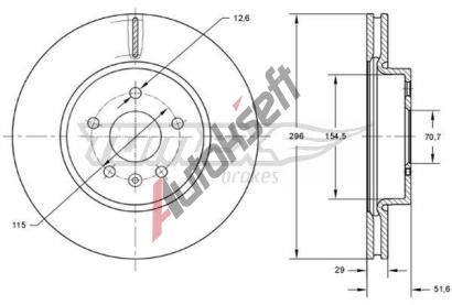 TOMEX Brakes Brzdov kotou - 296 mm TMX TX 73-69, TX 73-69