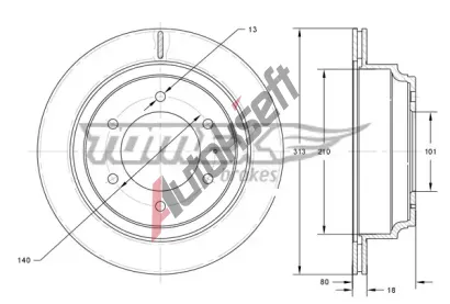 TOMEX Brakes Brzdov kotou - 313 mm TMX TX 73-70, TX 73-70