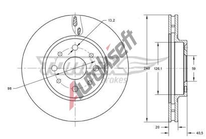 TOMEX Brakes Brzdov kotou - 240 mm TMX TX 73-73, TX 73-73