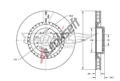 TOMEX Brakes Brzdov kotou - 305 mm TMX TX 73-74, TX 73-74