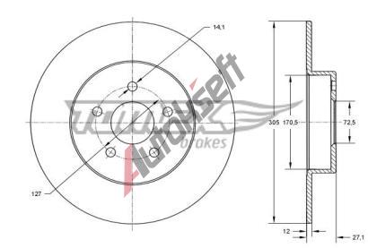 TOMEX Brakes Brzdov kotou - 305 mm TMX TX 73-78, TX 73-78