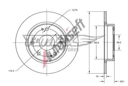 TOMEX Brakes Brzdový kotouč - 260 mm TMX TX 73-82, TX 73-82 TOMEX Brakes Brzdový kotouč - 260 mm TMX TX 73-82, TX 73-82