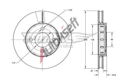 TOMEX Brakes Brzdov kotou - 256 mm TMX TX 73-84, TX 73-84