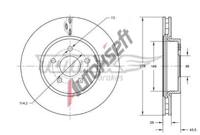 TOMEX Brakes Brzdov kotou - 276 mm TMX TX 73-85, TX 73-85