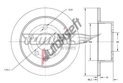 TOMEX Brakes Brzdov kotou - 262 mm TMX TX 73-86, TX 73-86