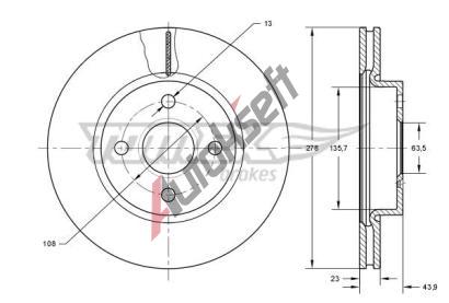 TOMEX Brakes Brzdov kotou - 278 mm TMX TX 73-92, TX 73-92
