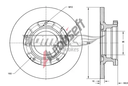 TOMEX Brakes Brzdov kotou - 288 mm TMX TX 73-93, TX 73-93