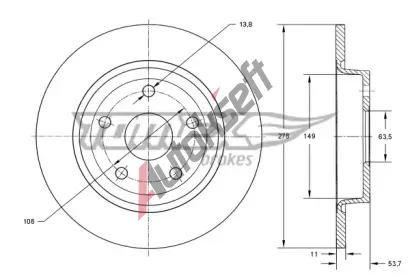 TOMEX Brakes Brzdov kotou - 278 mm TMX TX 73-94, TX 73-94