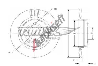 TOMEX Brakes Brzdov kotou - 320 mm TMX TX 73-96, TX 73-96