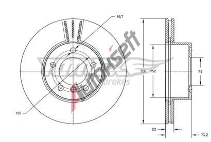 TOMEX Brakes Brzdov kotou - 300 mm TMX TX 74-01, TX 74-01