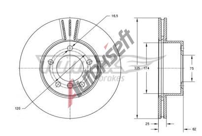 TOMEX Brakes Brzdov kotou - 325 mm TMX TX 74-02, TX 74-02