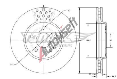 TOMEX Brakes Brzdov kotou - 288 mm TMX TX 74-09, TX 74-09