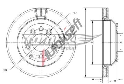 TOMEX Brakes Brzdov kotou - 330 mm TMX TX 74-16, TX 74-16