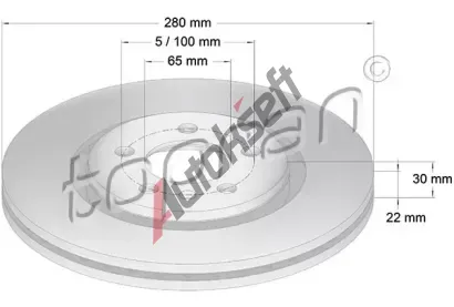 TOPRAN Brzdov kotou - 280 mm TPR 103 071, 103 071