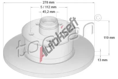 TOPRAN Brzdov kotou - 278 mm TPR 103 263, 103 263