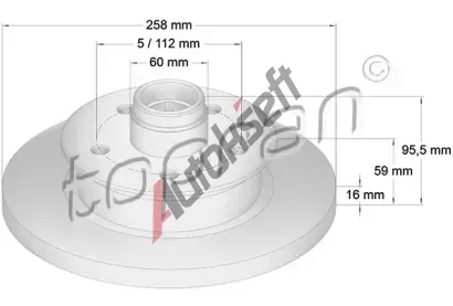 TOPRAN Brzdov kotou - 258 mm TPR 103 264, 103 264