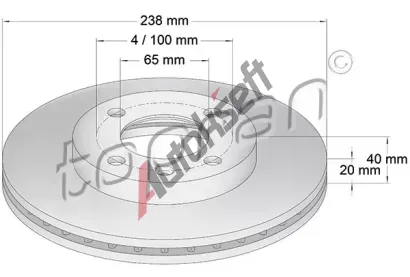 TOPRAN Brzdov kotou - 239 mm TPR 103 407, 103 407